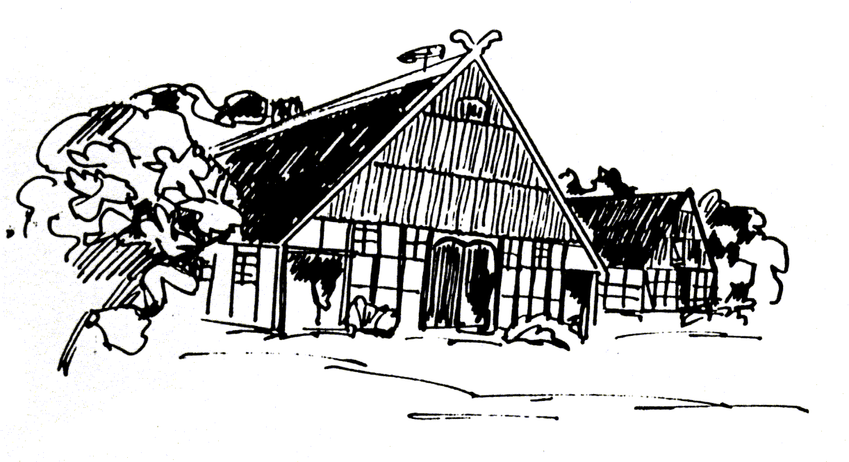 Federzeichnung des Haupthauses, 2001